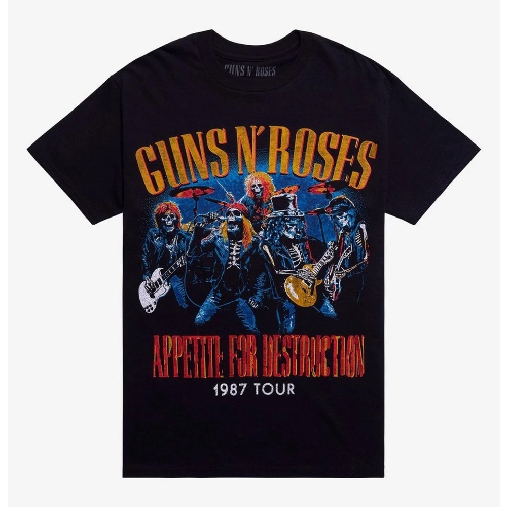 Guns N' Roses Appetite 4 Destruction 1987 Tour T-Shirt Rock Band Fan Tee XL NEW